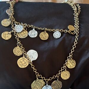 CAbi Gold and Silver Medallion Necklace